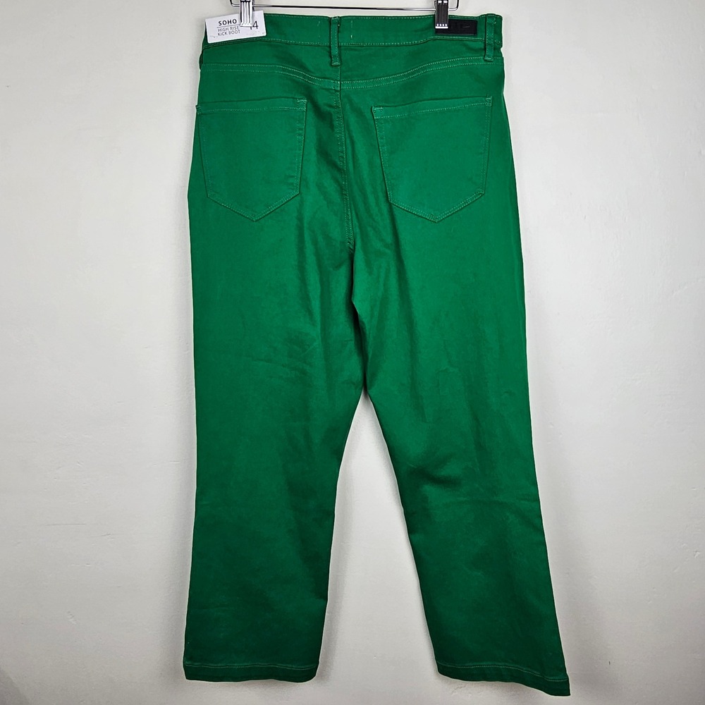 Nicole Miller Pants Womens 14 Green Soho High Rise Kick Boot Kelly Green - Picture 4 of 8